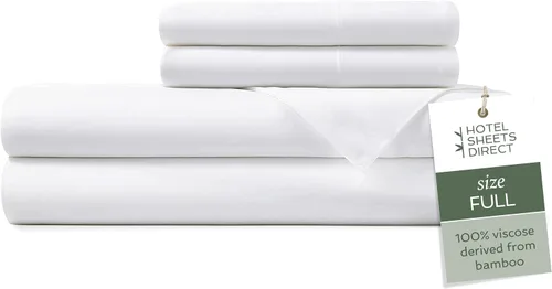 Vista 64 de Hotel Sheets Direct - Juego de sábanas 100% viscosa derivada de bambú tamaño individual - sábanas refrescantes con 1 funda de almohada