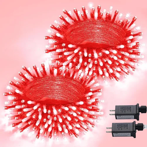 Vista 34 de JMEXSUSS - Tira de 100 luces led para interiores, 8 modos, enchufables, parpadeantes, 33 pies, luces navideñas para exteriores, a prueba de agua
