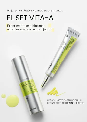 Vista 8 de celimax The Vita A Retinol Shot Suero Tensor con retinol puro de vitamina A, péptido, minimizador de poros, arrugas y líneas finas, piel más
