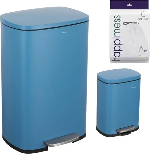 Vista 16 de happimess Connor - Bote de basura de acero inoxidable, 2 piezas, color negro carbón 13.2 and 1.3 Gallons, Rectangular, Soft-Close Lid, Fingerprint