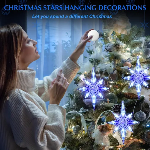 Vista 19 de VIHOSE 6 luces de ventana de Navidad de Belén de 10.6 pulgadas, luces LED de plástico, luces de silueta de ventana de Navidad, adornos colgantes