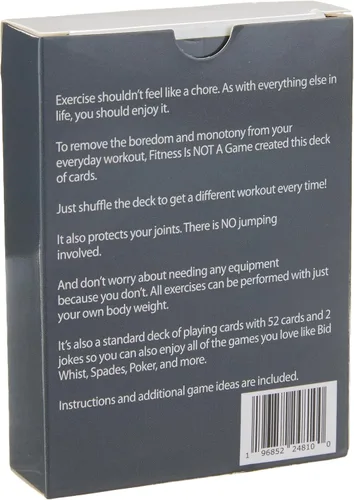 Vista 4 de Naipes de ejercicio de bajo impacto Baraja de 52 cartas Peso corporal Todos los niveles de fitness Entrenamiento de fuerza y cardio