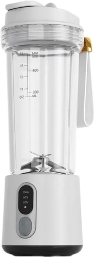 Vista 9 de 300W Portable Electric Blending Machine Rechargeable Cordless Juicer Powerful Cup 500ml for Smoothie Food Mixing Portable Cup Black