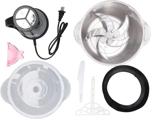 Vista 5 de Procesador de alimentos, 5L de alta capacidad, picadora eléctrica de alimentos para carne, picadora eléctrica de verduras con 5 cuchillas de acero