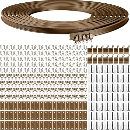 Vista 10 de Jetec Riel de cortina flexible para techo, riel flexible flexible para colgar en la pared, para sala de estar, dormitorio, barra divisora RV