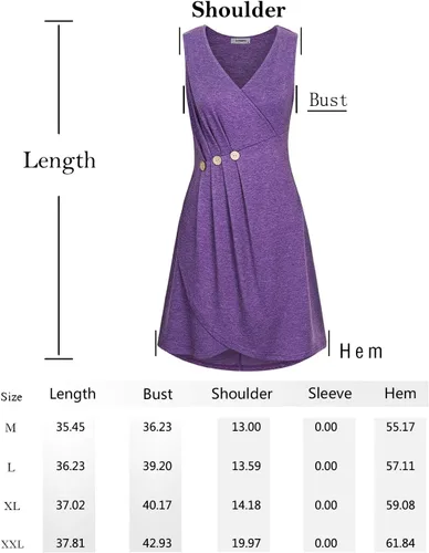 Vista 6 de JCZHWQU - Vestidos de verano para mujer con cuello en V sin mangas