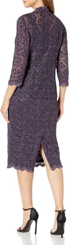 Vista 2 de Alex Evenings Women's Shift Dress with Lace Jacket (Petite and Regular)