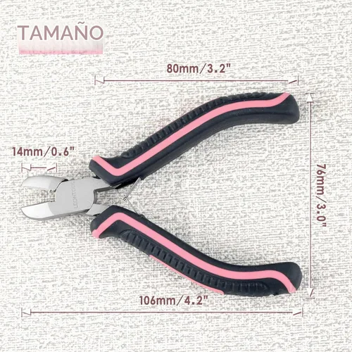 Vista 6 de Mini alicates de corte diagonal de 4 pulgadas, cortadores laterales con resorte Mini Diagonal Wire Cutters, for Jewelry Making, Artificial
