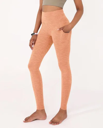 Vista 2 de Ododos - Pantalones deportivos de cintura alta para mujer con bolsillos, control de abdomen, para correr, deportes, entrenamiento, yoga