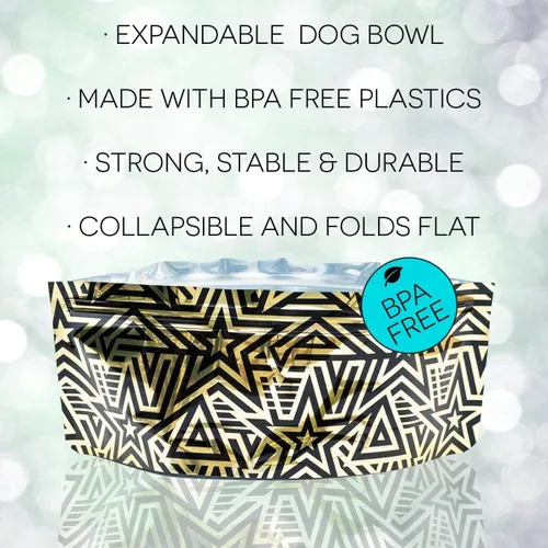 Vista 2 de MODGY Plato plegable para comida para perros, reutilizable, tamaño de viaje de plástico, contenedor portátil, camping, senderismo, automóvil, viaje