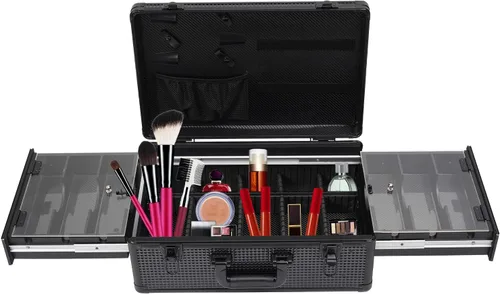 Vista 7 de Estuche de transporte de peluquería, estuche de viaje portátil, kit profesional para el cabello, organizador de almacenamiento, maleta con asa
