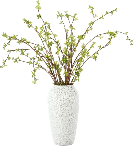 Vista 13 de Zeyune 6 ramas artificiales con brotes burdeos de 40 pulgadas, de plástico sintético de hoja perenne, para florero, bricolaje, hogar, oficina, boda
