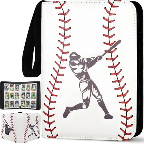 Vista 2 de Carpeta de Tarjetas de Béisbol con 440 Bolsillos, Libro de Tarjetas de Béisbol de 55 Fundas con 3 Anillas, Soporte para Tarjetas de Intercambio