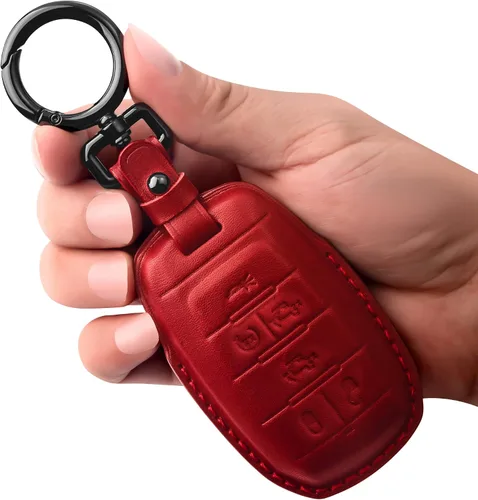 Vista 10 de Tukellen para Funda de Llavero de Dodge Funda de Llavero de Cuero Genuino Funda Protectora Compatible con 2019-2025 Dodge RAM 1500 2500 3500 Carcasa