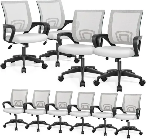 Vista 30 de Magshion Silla ergonómica de escritorio de oficina, silla de computadora de malla con respaldo medio, silla giratoria con respaldo transpirable