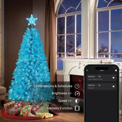 Vista 7 de Brizled Estrella Inteligente para la Copa del Árbol de Navidad, 7.5" Estrella Iluminada con 11 LED para Copa de Árbol, Estrella de Navidad