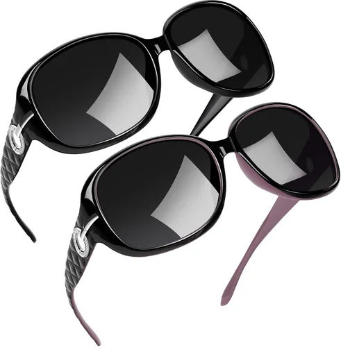 Vista 44 de Joopin Oversized Rectangle Sunglasses UV400 Protection Shades for Women Negro