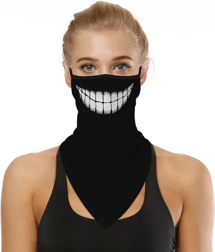 Vista 20 de YAYOUREL Polaina para el cuello, bandanas para hombres y mujeres, cubierta de bufanda para la cara con rayos UV, con agujero para las orejas