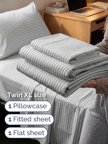 Vista 580 de Extra Deep Twin XL Sheet Set - 3 Piece College Dorm Room - White 01-Blanco