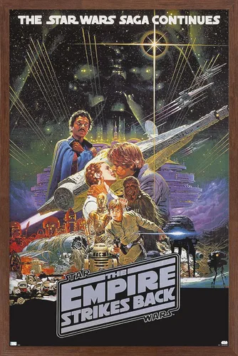 Vista 10 de Trends International Star Wars: The Empire Strikes Back - Póster de pared de una hoja, 14.725 x 22.375 pulgadas, versión enmarcada de madera