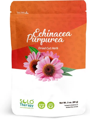 Vista 3 de Echinacea Purpurea Herb 3 onzas, té de hierbas Echinacea Purpurea, hierba seca cortada, bolsa resellable, calidad premium, 100% natural