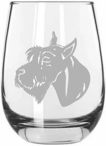 Vista 158 de Shar Pei (chino) - Vaso de vino sin tallo grabado para perro, 15.25 onzas