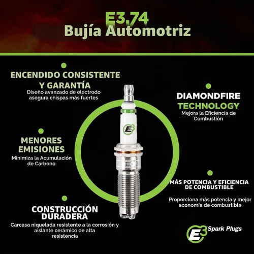 Vista 2 de E3 Spark Plug E3.74 bujía automotriz, 1 unidad