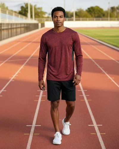 Vista 4 de Real Essentials Paquete de 4 unidades camiseta de manga larga para hombre Dry Fit, disipa la humedad, protección solar FPU 50+ contra rayos