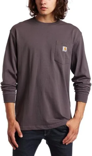 Vista 17 de Carhartt Camiseta de trabajo de manga larga con bolsillo para hombre Negro