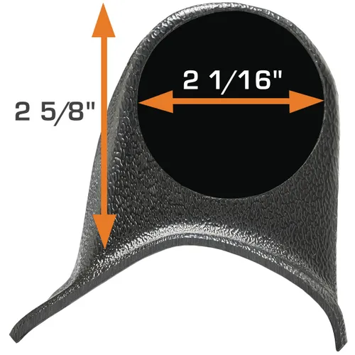Vista 3 de GlowShift Porta instrumentos universal en negro para pilar triple - Compatible con cualquier marca/modelo de auto o camión - Plástico ABS - Monta