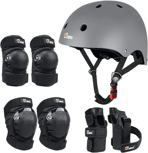 Vista 15 de JBM - Juego de equipo de protección para patinaje para niños y adultos, desde principiantes hasta avanzados, casco para monopatín, rodilleras