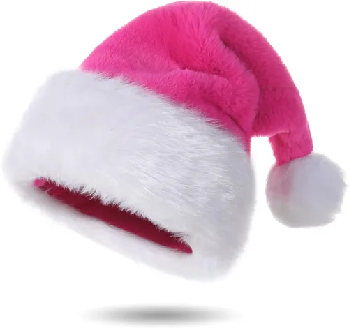 Vista 16 de Sombreros de Papá Noel para adultos, unisex, de terciopelo al tacto, cómodos, sombreros de Navidad para Año Nuevo, fiestas, suministros de Navidad