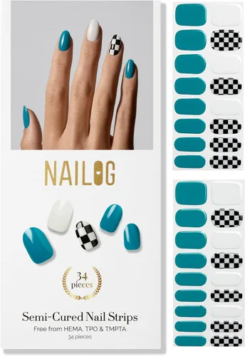 Vista 10 de Tiras de Gel para Uñas Semi Curadas, NAILOG 20 piezas Calcomanías de Uñas de Larga Duración que Funcionan con Cualquier Luz UV, Envolturas con Aurora