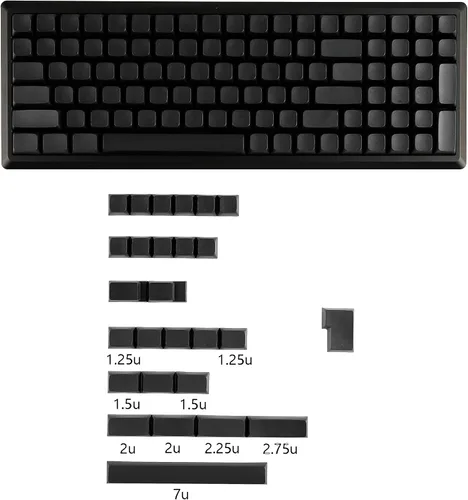 Vista 2 de YMDK 127 teclas negras en blanco ZDA XDA V2 teclas PBT Keycap para teclado MX 104 87 61 melodía 96 KBD75 ID80 GK64 SP84