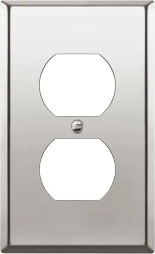 Vista 19 de ENERLITES Placa de pared de metal para receptáculo dúplex, acero inoxidable, tapa de tomacorriente, resistente a la corrosión, tamaño estándar