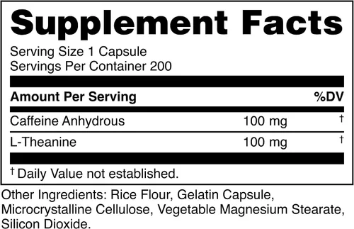 Vista 2 de Bucked Up Cafeína con L-teanina 100 mg de cafeína + 100 mg de L-teanina por porción Sin OMG Sin gluten Suplemento de apoyo energético