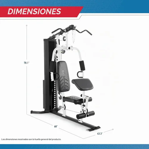 Vista 3 de Marcy 150lb. Stack Home Gym with Pulley, Arm, and Leg Developer Multifunctional Workout Station for Weightlifting and Bodybuilding