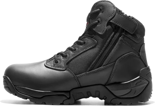 Vista 2 de NORTIV 8 Mens Military Tactical Work Boots Side Zip Outdoor Hiking Leather Motorcycle Combat Boots