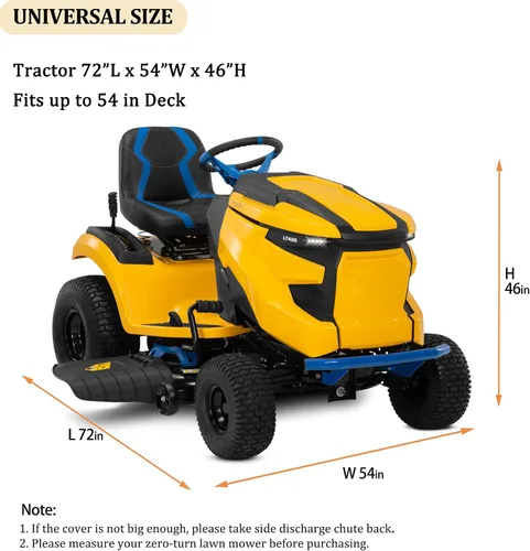 Vista 2 de Funda para tractor de césped, tela Oxford resistente e impermeable, fundas para cortacésped que se adapta a cubiertas de hasta 54 pulgadas, cubierta