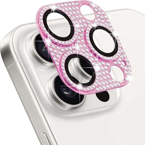 Vista 23 de Protector de lente de cámara para iPhone 13 & iPhone 13 Mini, brillante con diamantes de imitación 3D con purpurina, cubierta de cámara de vidrio