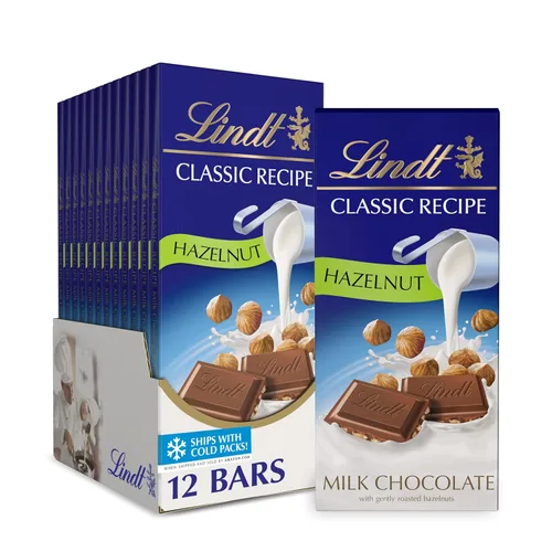 Vista 10 de Lindt CLASSIC RECIPE Barra de chocolate con leche, caramelo de chocolate con leche, 4.4 onzas (paquete de 12)