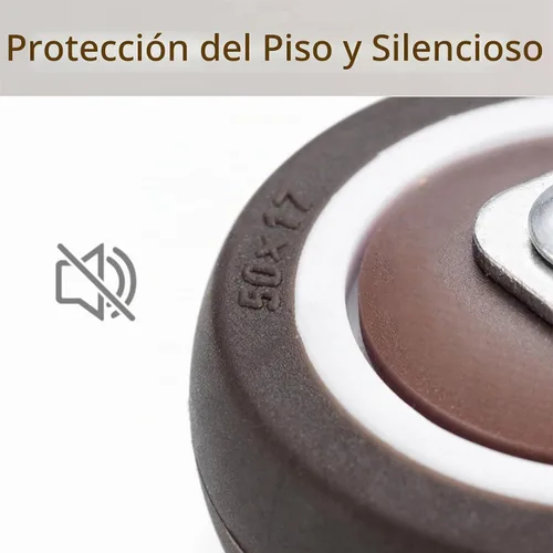 Vista 4 de Rueda giratoria de placa en forma de L de 1.25 pulgadas, con ruedas de goma de freno, ruedas de montaje lateral para capacidad de carga de 120