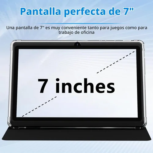 Vista 7 de Tablet Android 14 de 7 pulgadas, 8 GB RAM 32 GB ROM 1 TB expandible, procesador Quad Core, cámara dual, Bluetooth, WiFi 6, batería de 3000 mAh