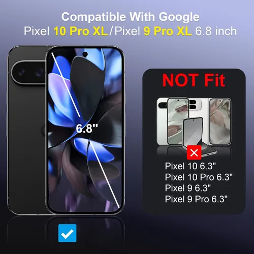Vista 2 de AACL para Google Pixel 10 Pro XL/Pixel 9 Pro XL Protector de pantalla 9H Glass Con eliminación automática de polvo, fácil instalación, sin