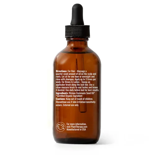 Vista 7 de Plant Therapy Aceite de ricino orgánico de 4 onzas – 100% puro y natural para el tratamiento nutritivo del cabello y la piel – prensado en frío