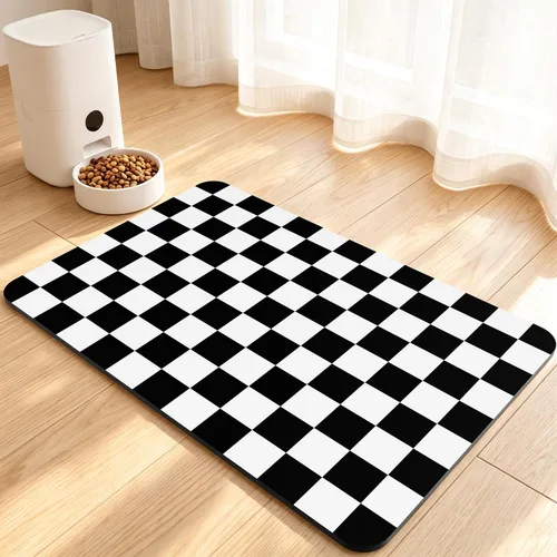 Vista 22 de Tapete de comida para perros, tapete absorbente para alimentación Patas de perro beige