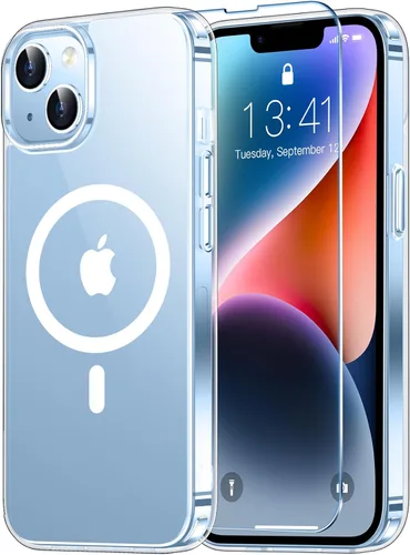 Vista 12 de Funda magnética para iPhone 13, compatible con MagSafe, protección contra caídas de grado militar, antideslizante, a prueba de golpes de 13 pies