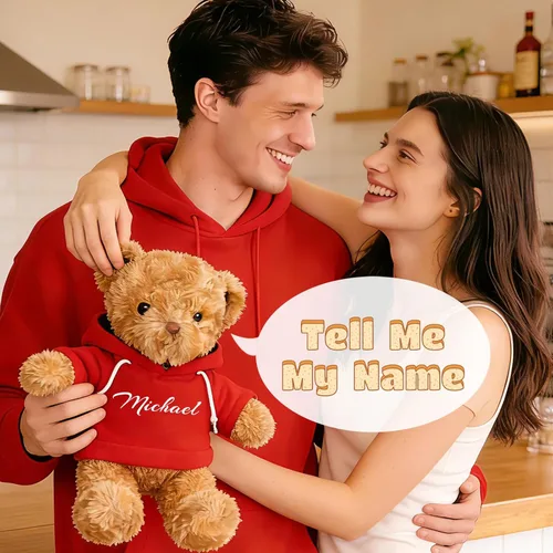 Vista 7 de Oso de peluche personalizado con texto de nombre, osos personalizados de 11.8/15/19.7, regalos de cumpleaños personalizados para el día de la madre