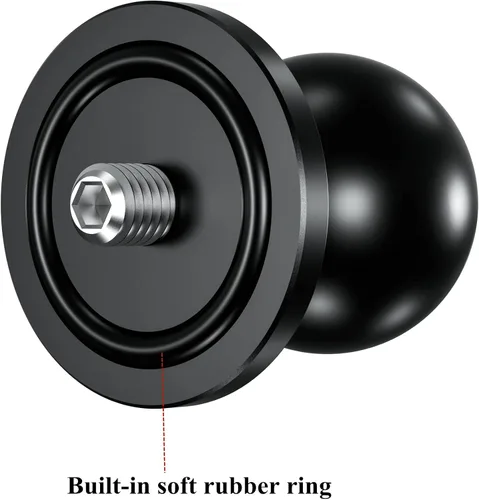 Vista 4 de BRCOVAN - Adaptador de bola de aleación de aluminio de 1 pulgada con perno roscado de 1/4 "-20 para cámara de acción y videocámara, compatible