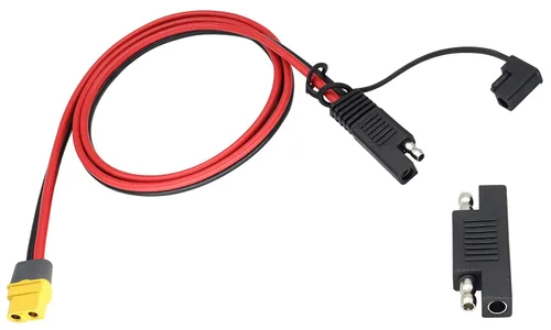 Vista 2 de Cable SAE a XT60 de 12 AWG XT60 hembra a conector SAE con adaptador de polaridad inversa S-A-E compatible con panel solar, generador solar portátil